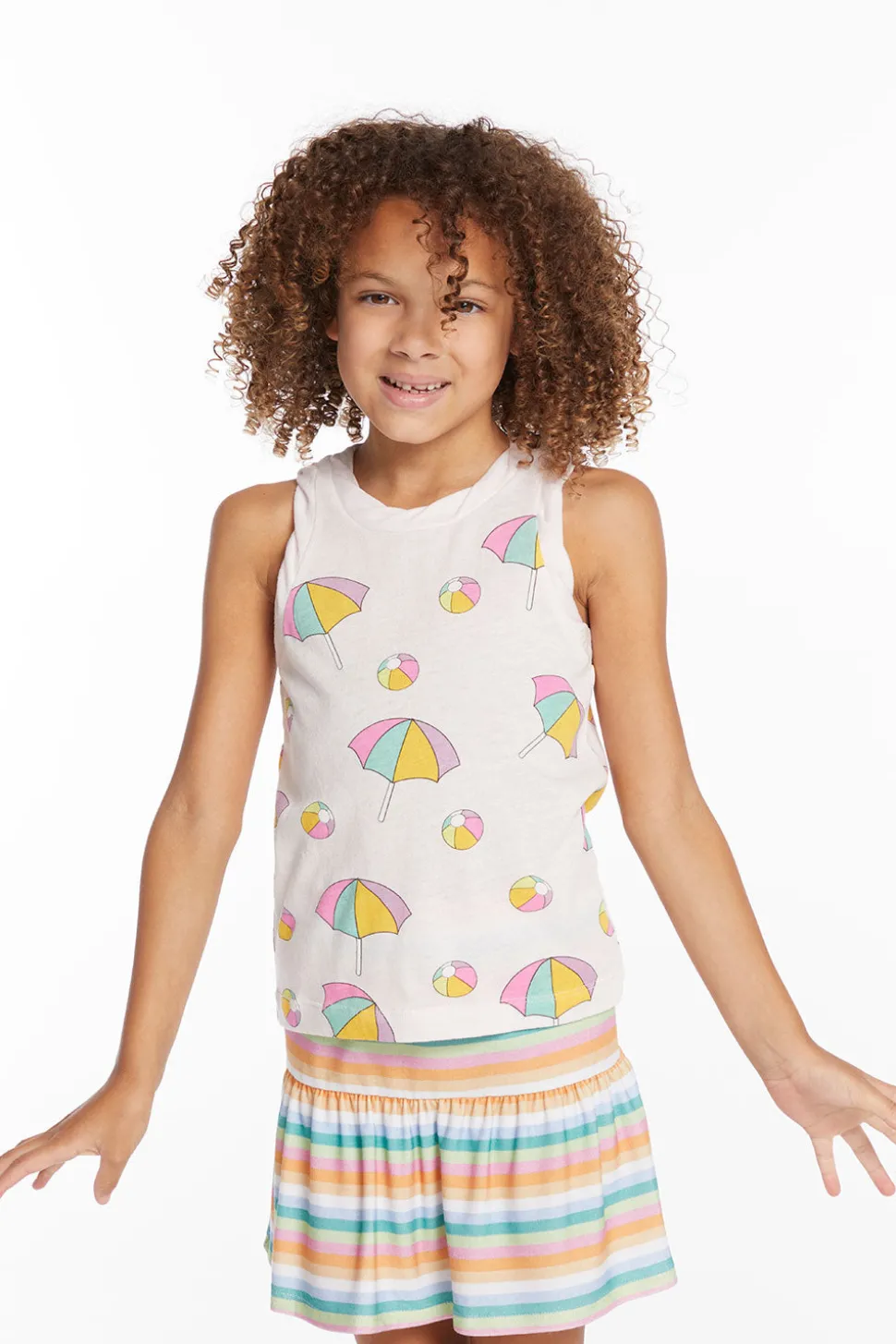 Chaser Brand Beach Balls & Umbrellas Girls Tank Top Hot