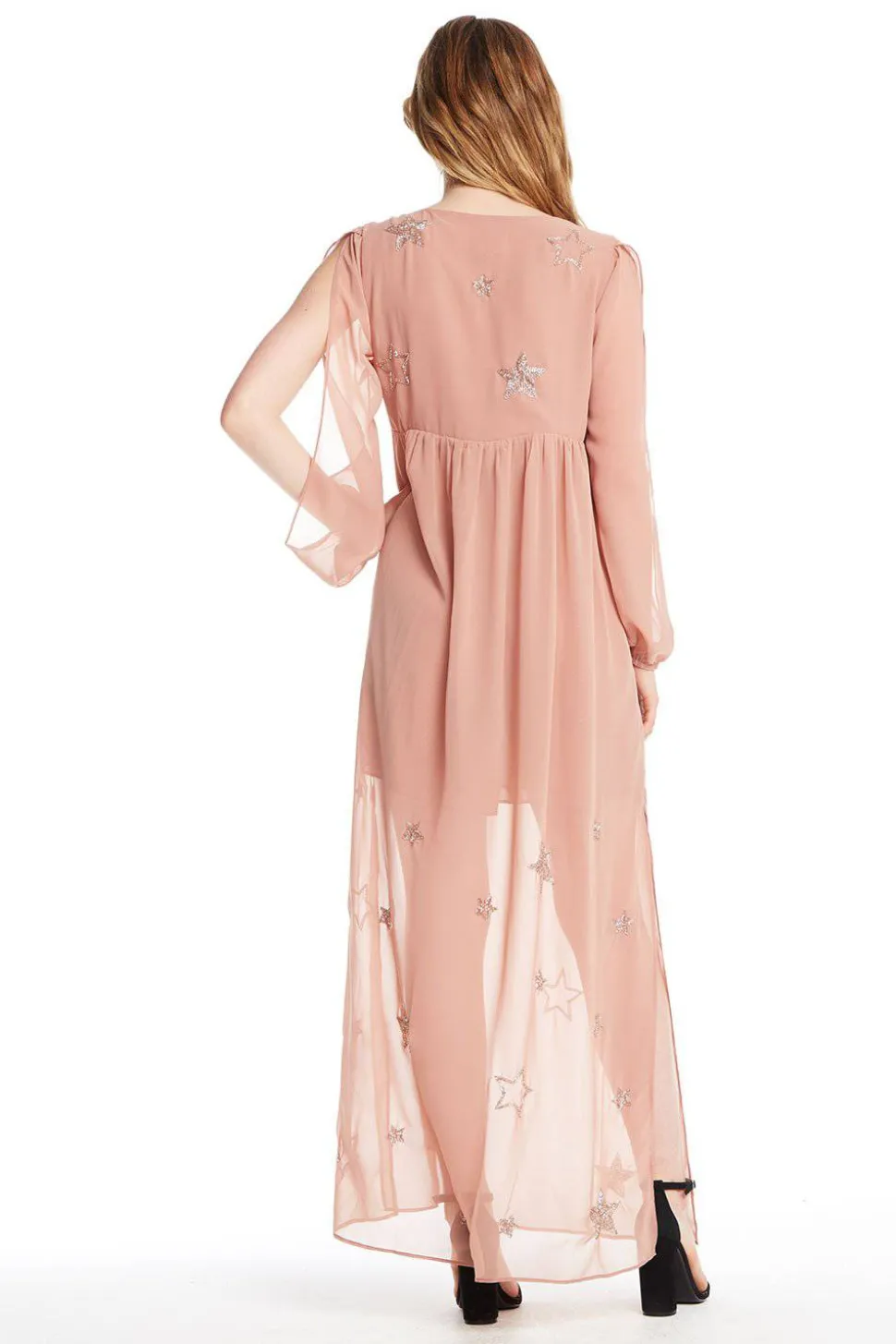 Chaser Brand BEADED STAR L/S V NECK MAXI DRESS Best