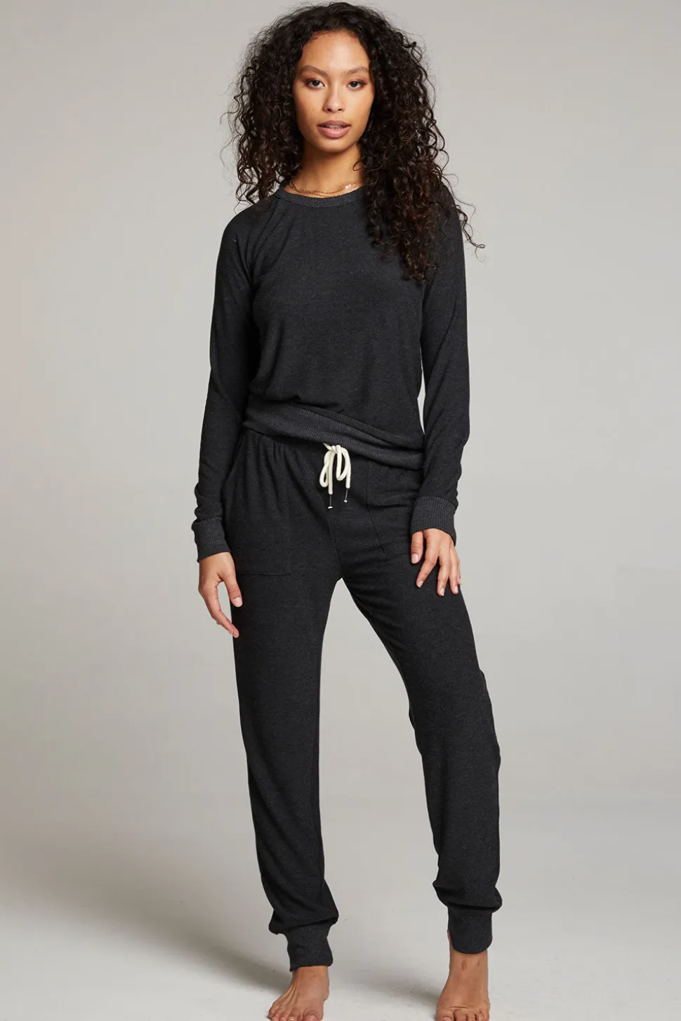 Chaser Brand Black Long Sleeve Raglan Pullover Fashion