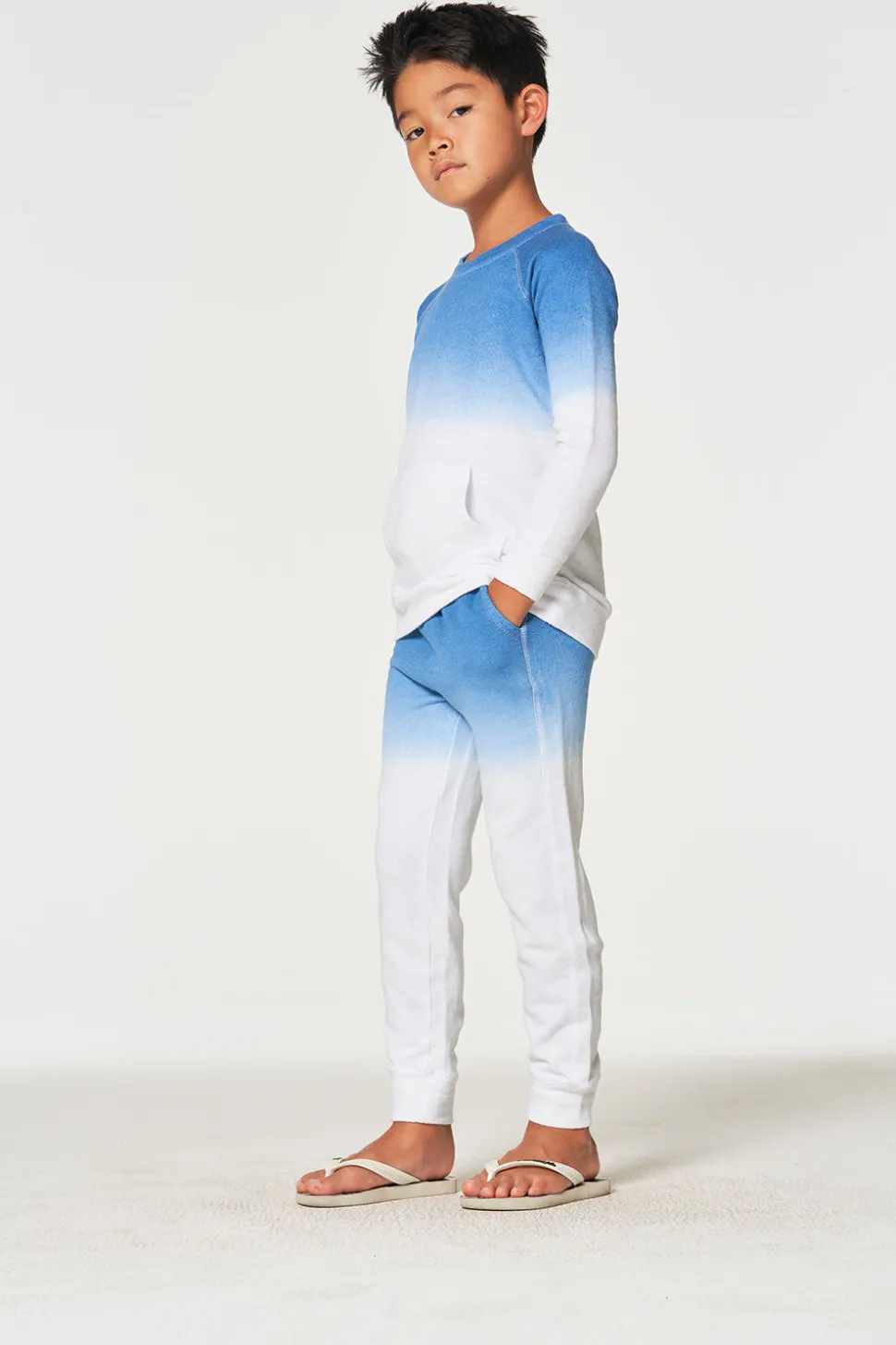 Chaser Brand Boys Linen French Terry Long Sleeve Kanga Pocket Pullover Outlet