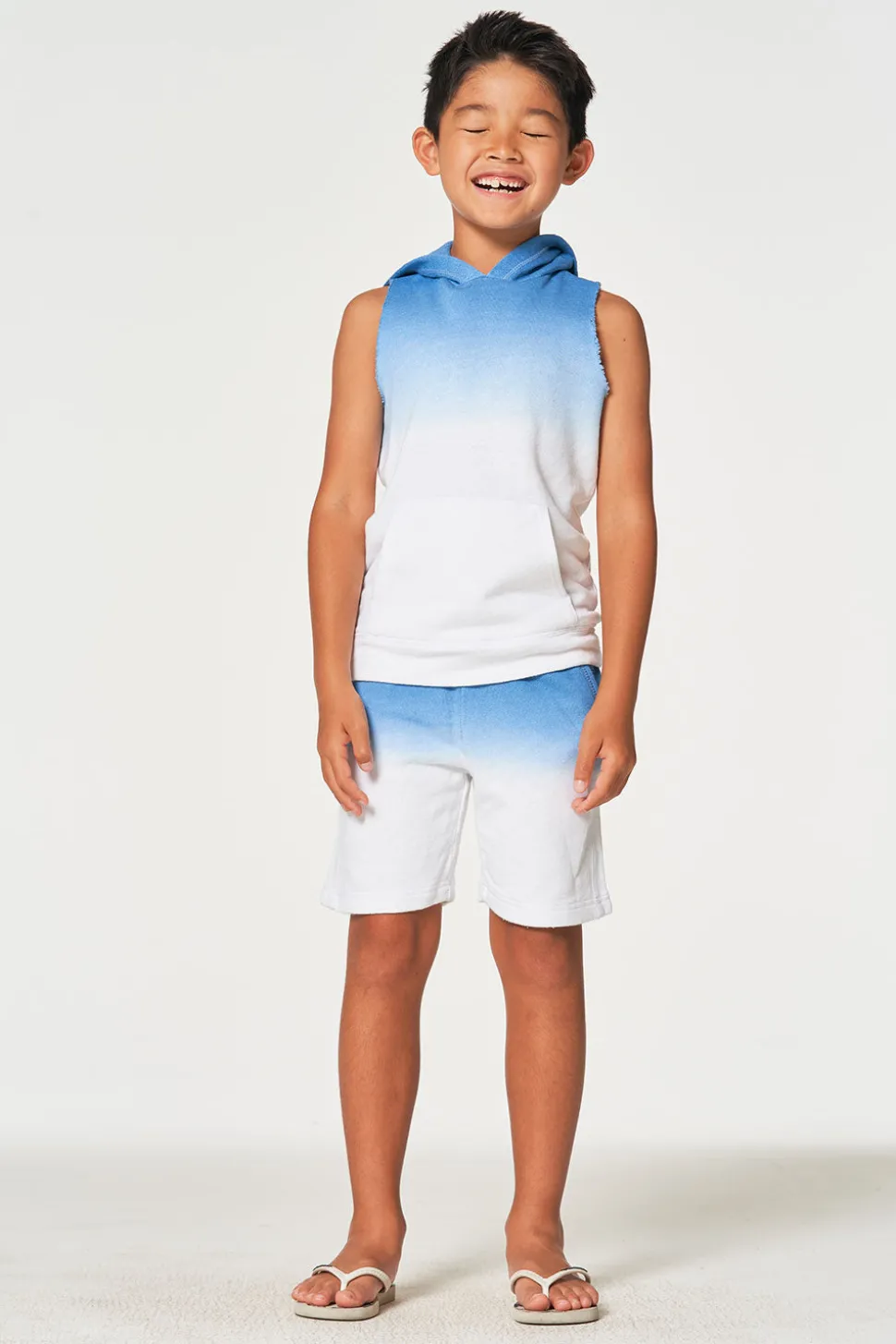 Chaser Brand Boys Linen French Terry Sleeveless Muscle Pullover Hoodie New