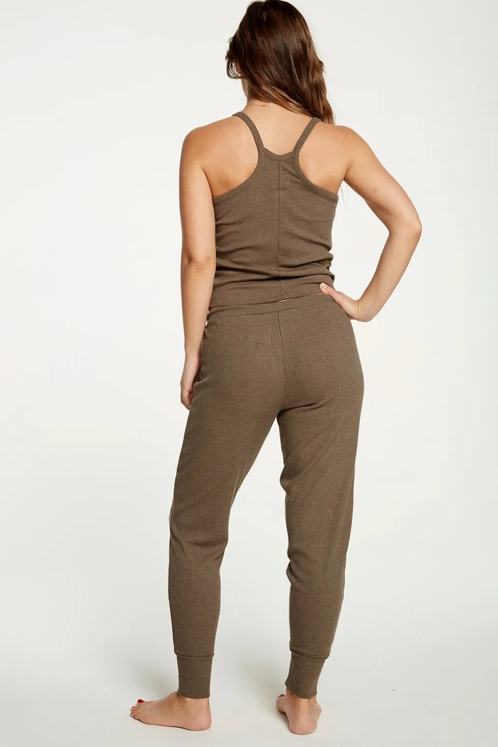 Chaser Brand Cozy Rib Cropped Double V Cami Sale