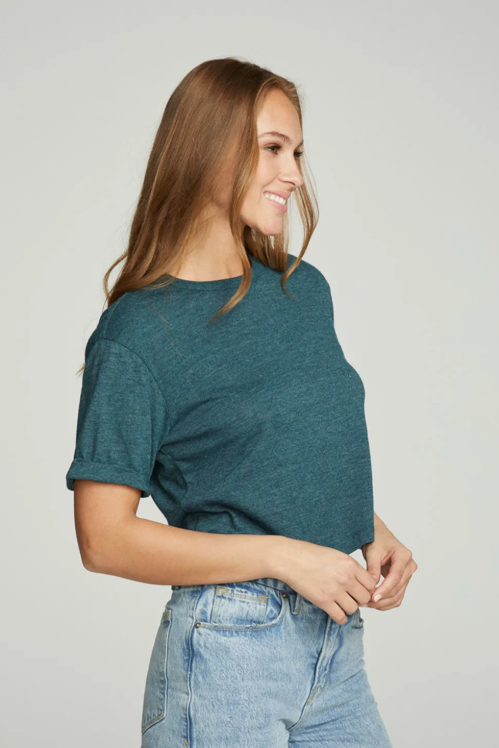 Chaser Brand Cropped Crew Neck Short Sleeve Tee Store