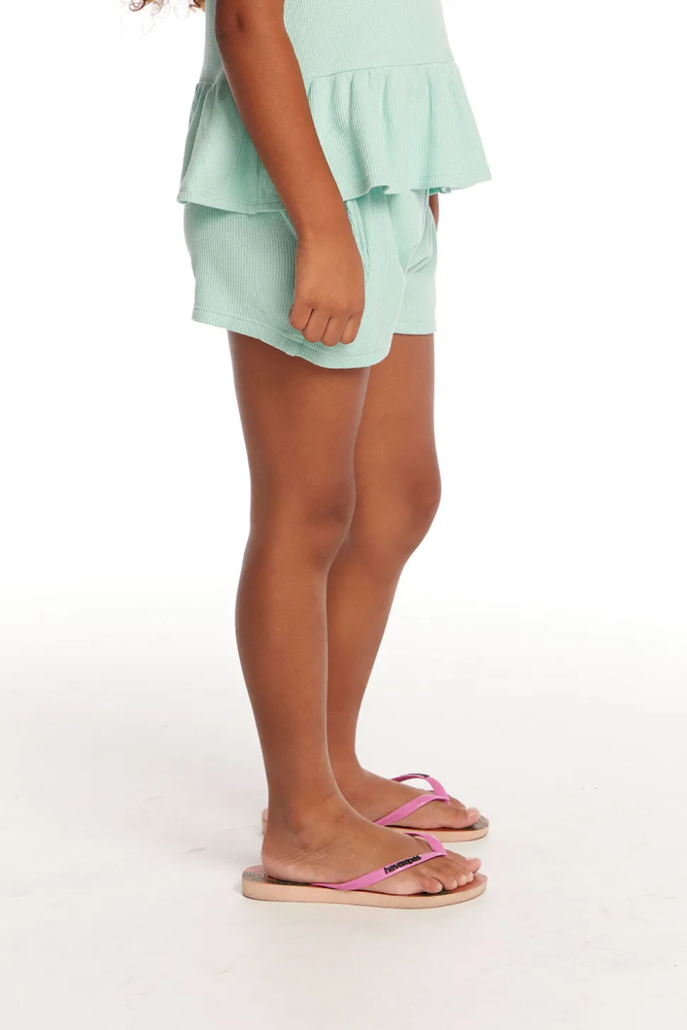 Chaser Brand Jade Spring Bud Waffle Knit Girls Short Outlet