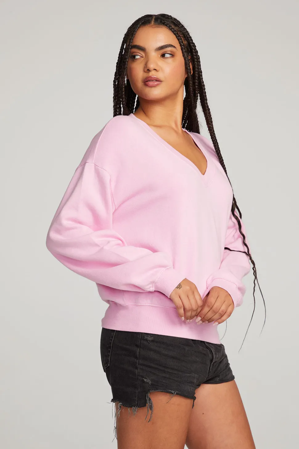 Chaser Brand Kara Pastel Lavender Long Sleeve Best Sale