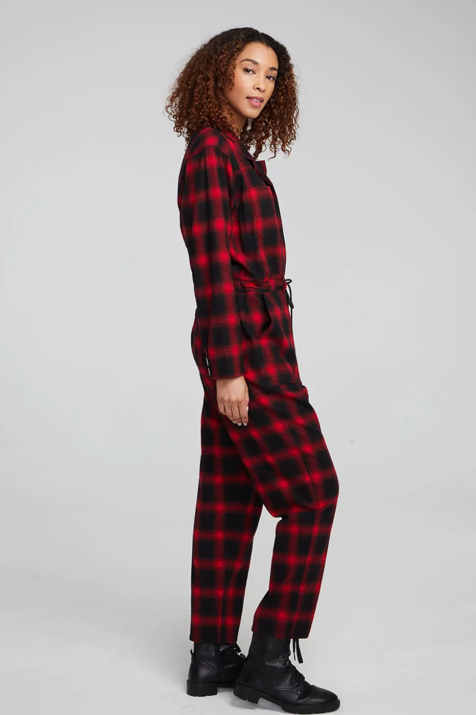 Chaser Brand Lexi Sunset Plaid Jumpsuit Store
