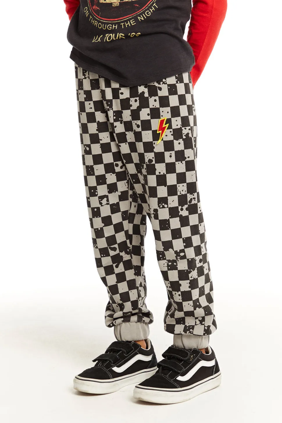 Chaser Brand Lightning Splatter Checker Joggers Sale