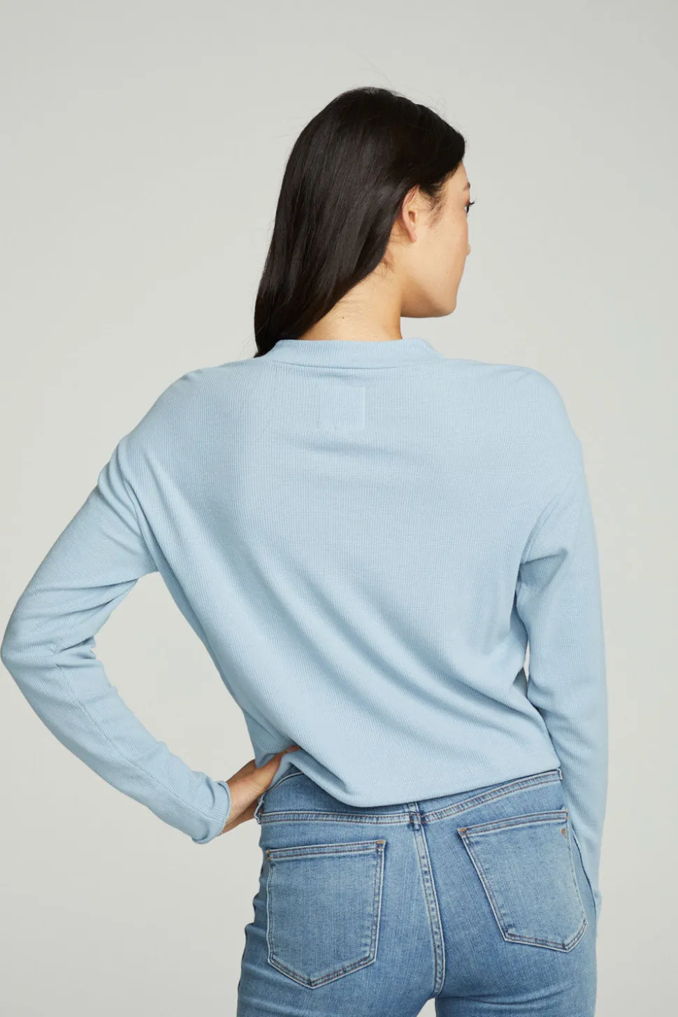 Chaser Brand Long Sleeve Zipper Mock Neck Semi Cropped Tee Flash Sale