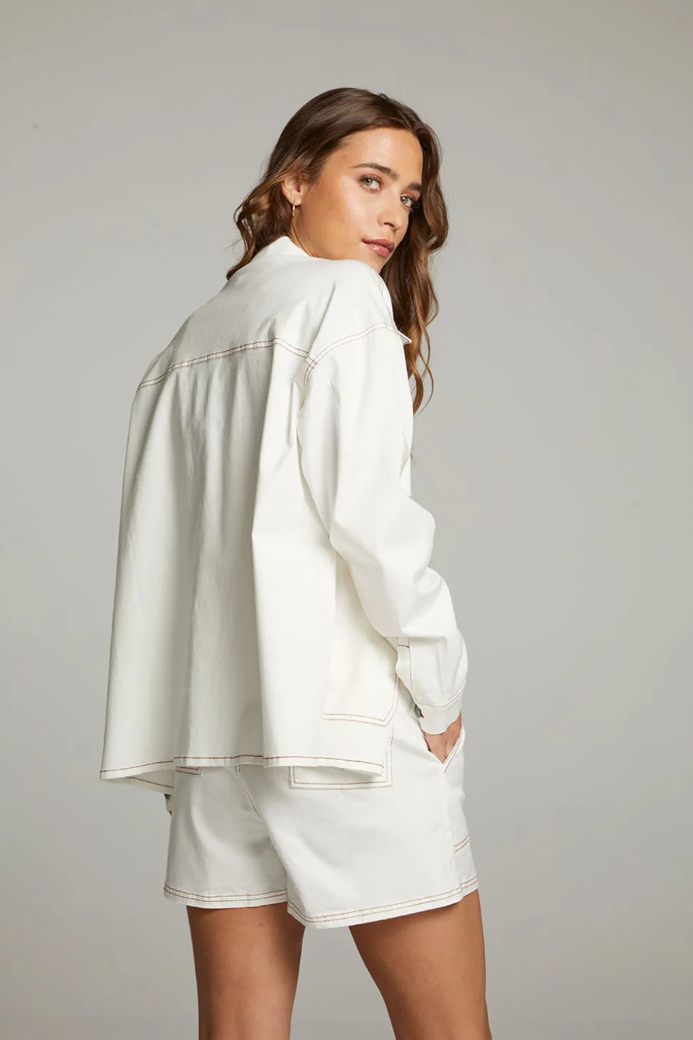 Chaser Brand Louise White Button Down Cheap