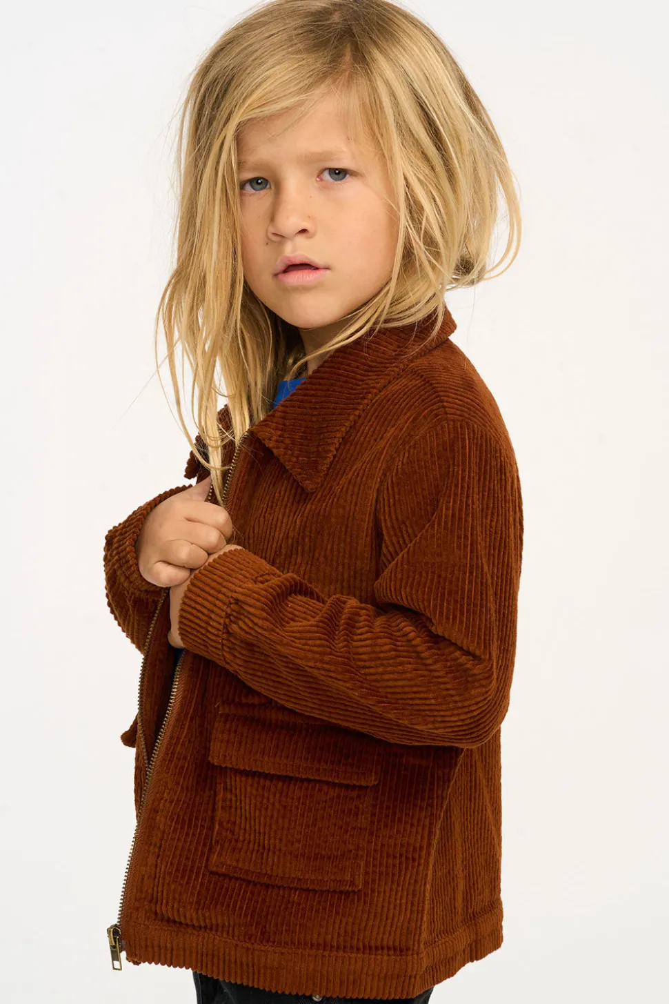 Chaser Brand Martin Walnut Brown Zip Up Corduroy Jacket Online
