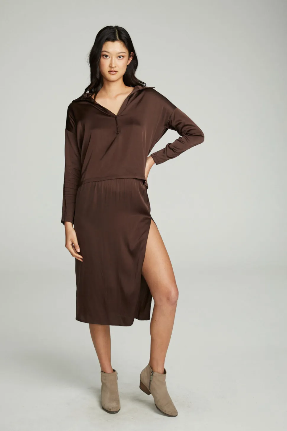 Chaser Brand Side Slit Midi Skirt Best