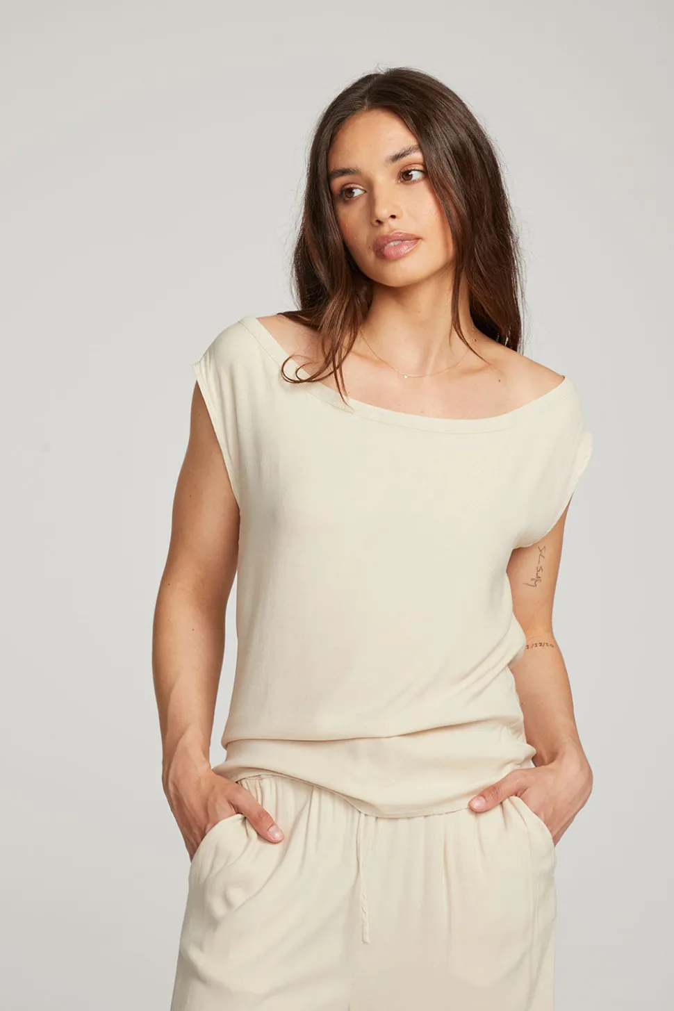 Chaser Brand Sleeveless Bark Dolman Tee Outlet