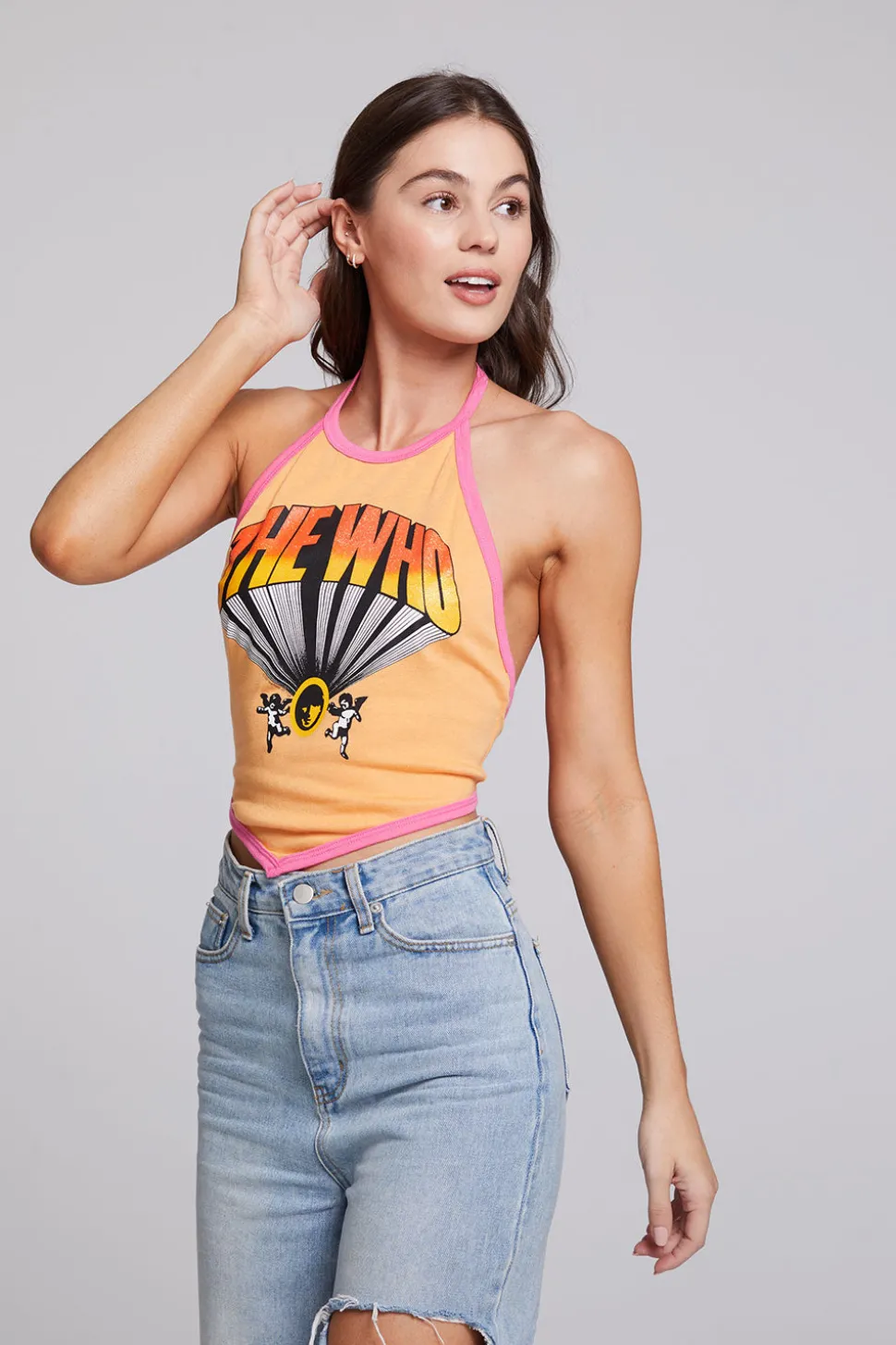 Chaser Brand The Who Keith Moon Wallflower Halter Top Discount